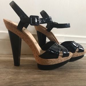 Christian Louboutin patent leather cork heels